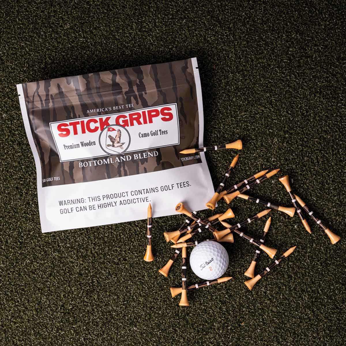 Bottomland Blend Wooden Golf Tees - 50 pack