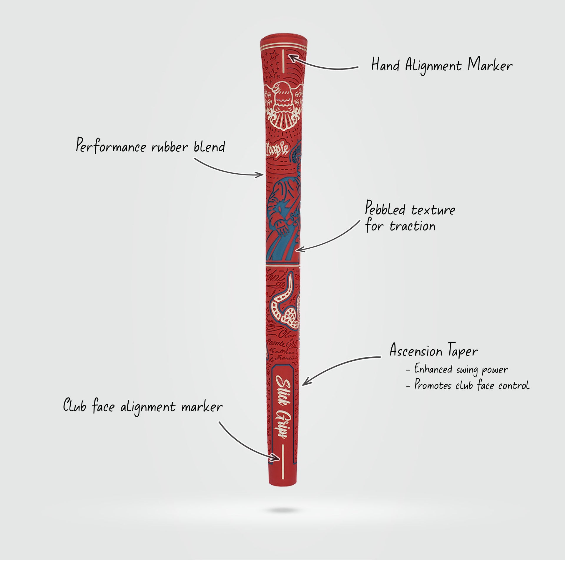 Stick Grips Golf Patriot Golf Grip (Red)